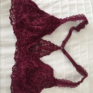 See-through sexy maroon bralette